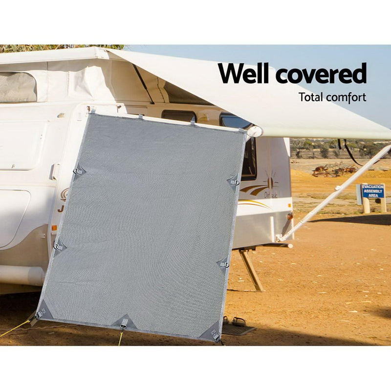 Pop Top Caravan Privacy Screen 2.1 x 1.8M Sun Shade End Wall Roll Out Awning - Outdoor > Camping - Rivercity House & Home Co. (ABN 18 642 972 209) - Affordable Modern Furniture Australia