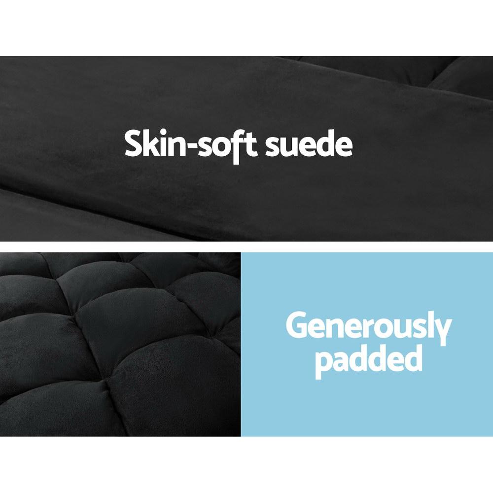 Portable 2-seater Floor Folding Sofa Bed (Charcoal) - Rivercity House & Home Co. (ABN 18 642 972 209) - Affordable Modern Furniture Australia