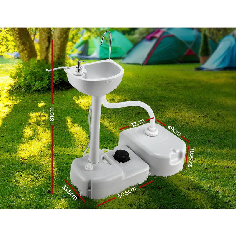 Portable Camping Wash Basin 43L - Outdoor > Camping - Rivercity House & Home Co. (ABN 18 642 972 209)