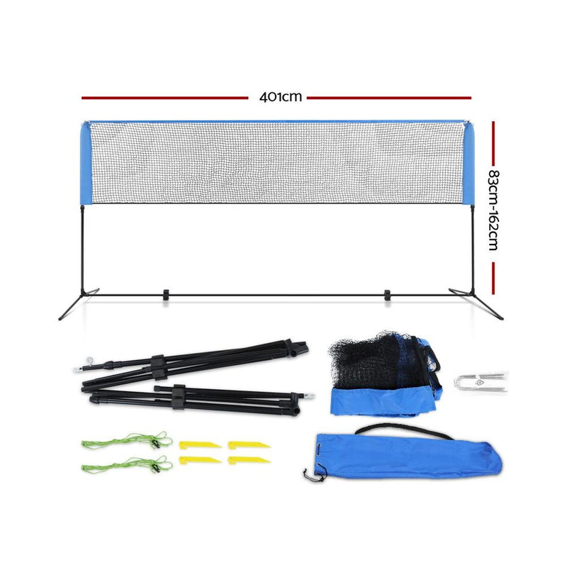 Portable Sports Net Stand Badminton Volleyball Tennis Soccer 4m 4ft Blue - Rivercity House & Home Co. (ABN 18 642 972 209) - Affordable Modern Furniture Australia