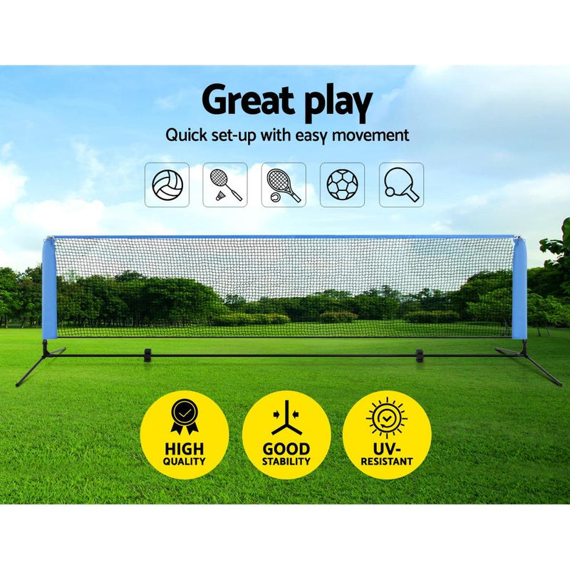 Portable Sports Net Stand Badminton Volleyball Tennis Soccer 4m 4ft Blue - Rivercity House & Home Co. (ABN 18 642 972 209) - Affordable Modern Furniture Australia