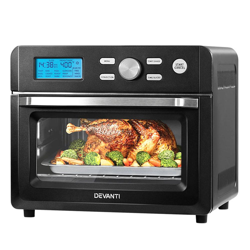 Premium 20L Air Fryer Convection Oven Oil Free Fryers Kitchen Cooker Accessories Black - Rivercity House & Home Co. (ABN 18 642 972 209) - Affordable Modern Furniture Australia