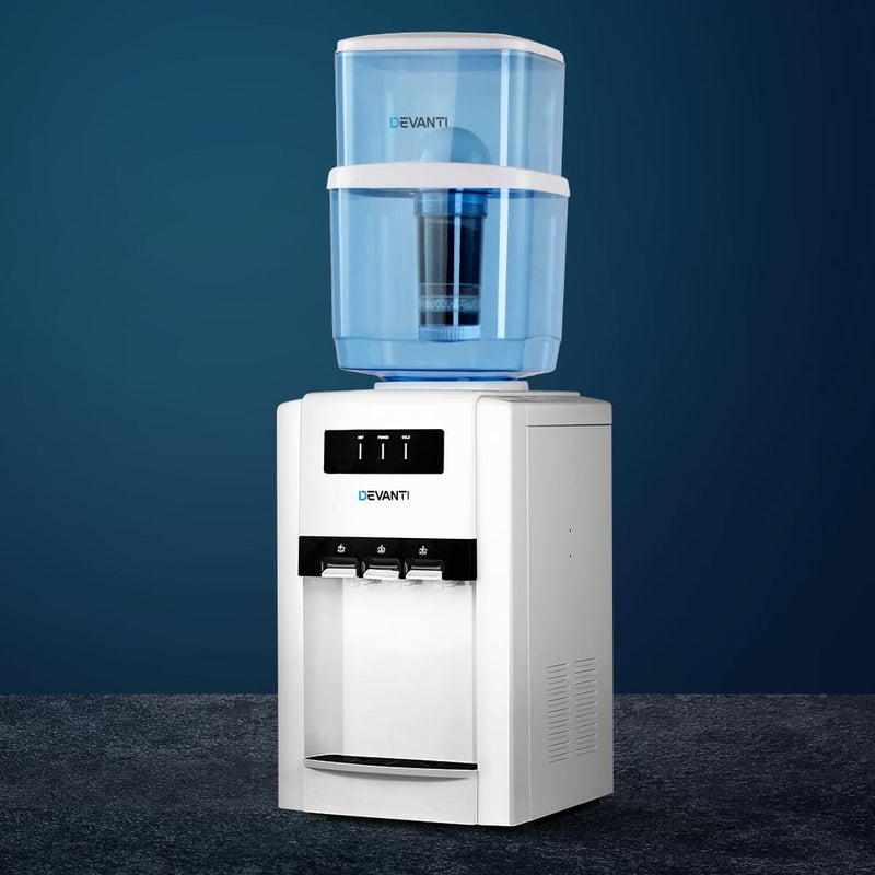 Premium 22L Bench Top Water Cooler Dispenser Filter Purifier Hot Cold Room Temperature Three Taps - Rivercity House & Home Co. (ABN 18 642 972 209) - Affordable Modern Furniture Australia