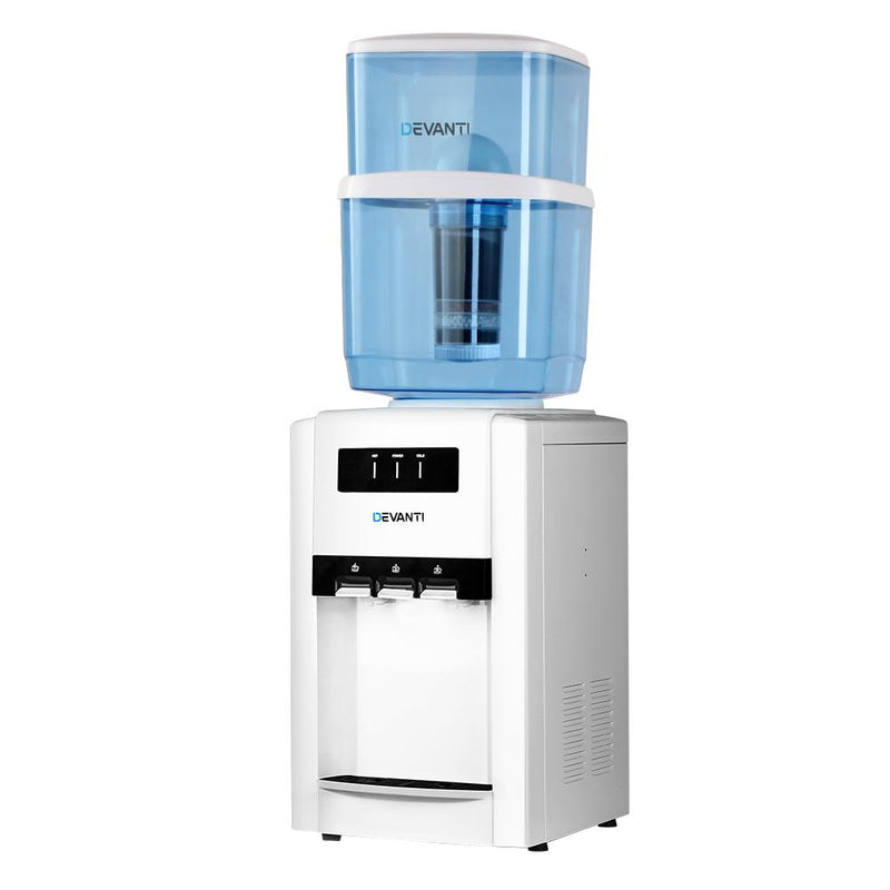 Premium 22L Bench Top Water Cooler Dispenser Filter Purifier Hot Cold Room Temperature Three Taps - Rivercity House & Home Co. (ABN 18 642 972 209) - Affordable Modern Furniture Australia