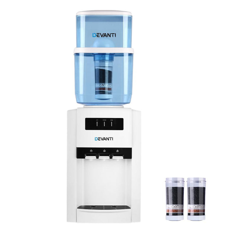 Premium 22L Bench Top Water Cooler Dispenser Purifier Hot Cold Three Tap with 2 Replacement Filters - Rivercity House & Home Co. (ABN 18 642 972 209) - Affordable Modern Furniture Australia