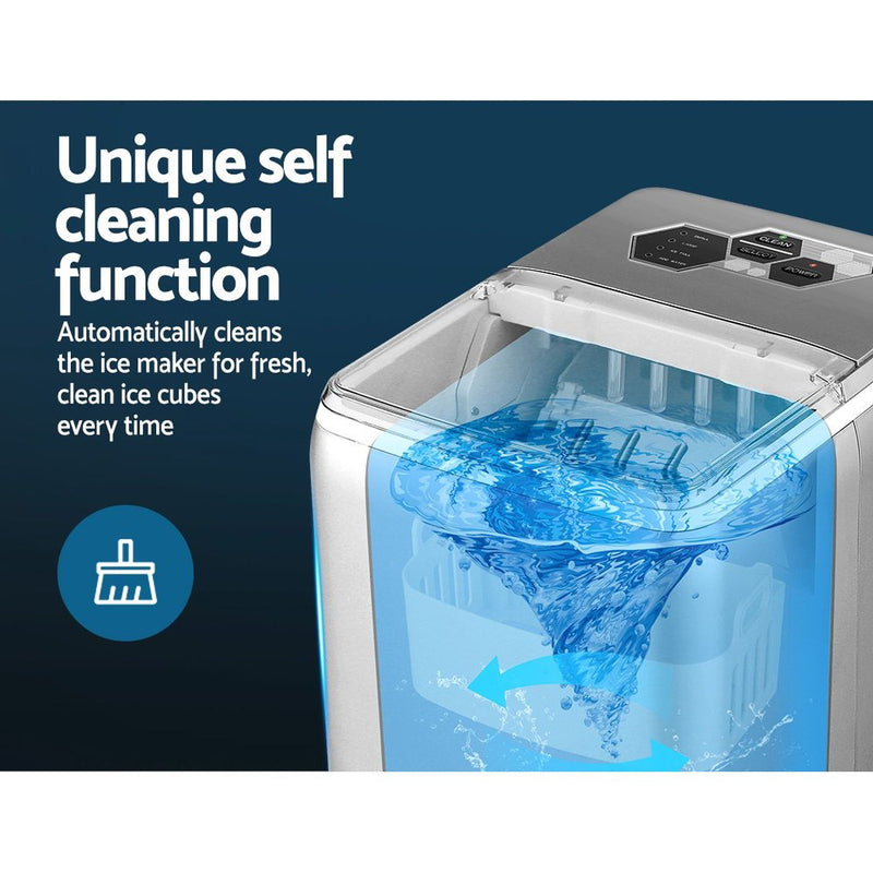 Premium 2.6L Ice Maker Machine Commercial Portable Ice Makers Cube Tray Countertop Bar - Appliances > Kitchen Appliances - Rivercity House & Home Co. (ABN 18 642 972 209) - Affordable Modern Furniture Australia