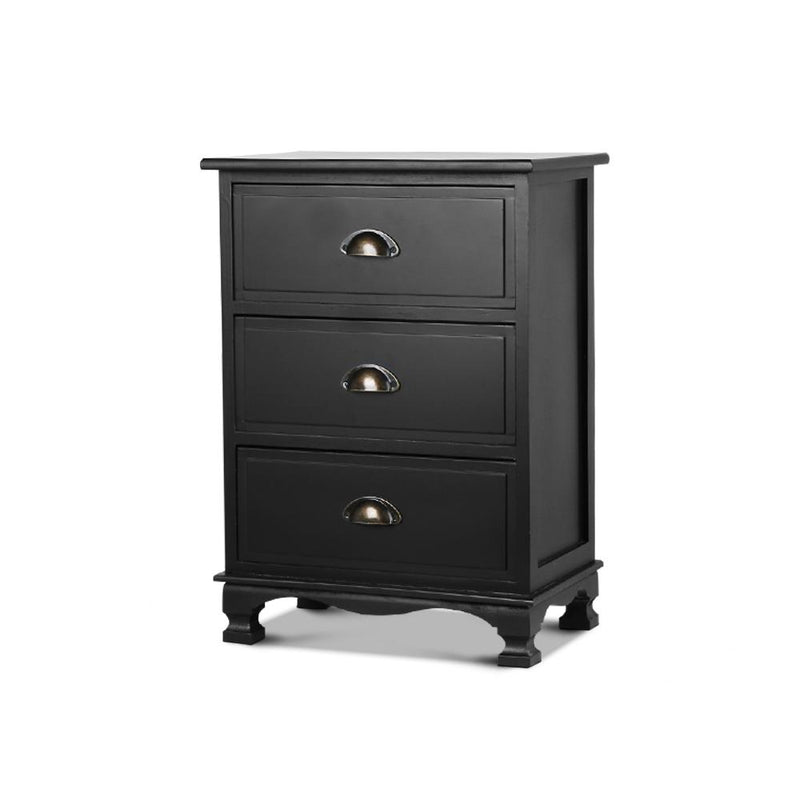 Premium 3-drawer Bedside Storage Cabinet (Black) - Furniture - Rivercity House And Home Co.