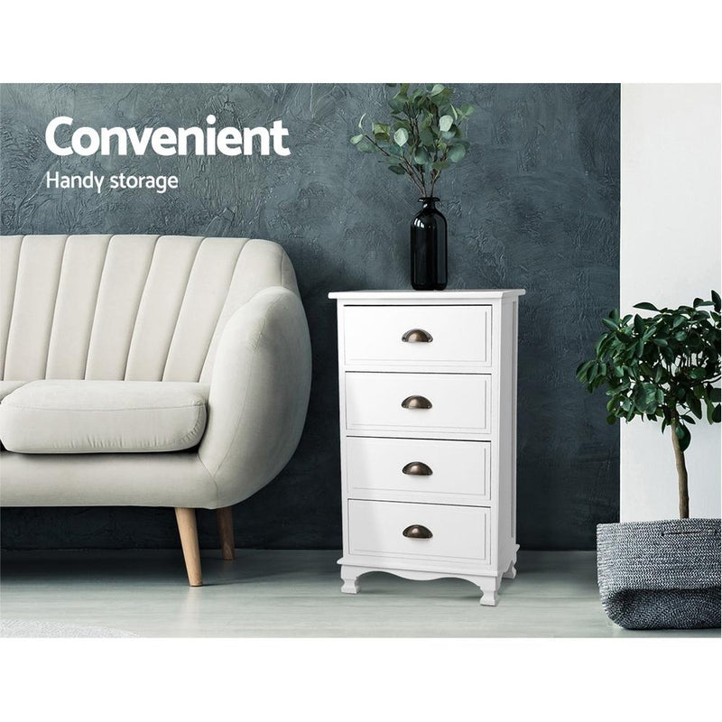 Premium 4-drawer Bedside Storage Cabinet - Rivercity House & Home Co. (ABN 18 642 972 209) - Affordable Modern Furniture Australia