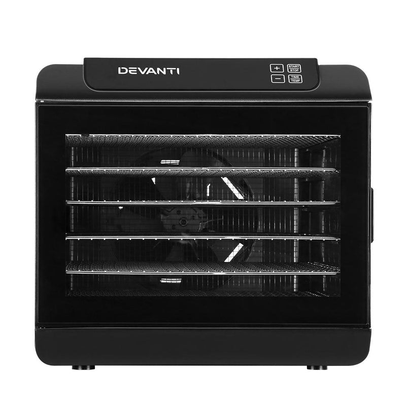 Premium 6 Tray Food Dehydrators Commercial Beef Jerky Maker Fruit Dryer Black - Appliances - Rivercity House And Home Co.