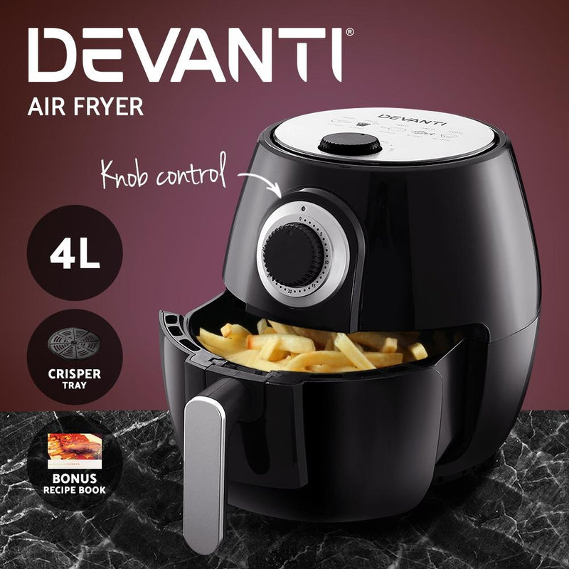 Premium Air Fryer 4L Black - Appliances - Rivercity House & Home Co. (ABN 18 642 972 209) - Affordable Modern Furniture Australia