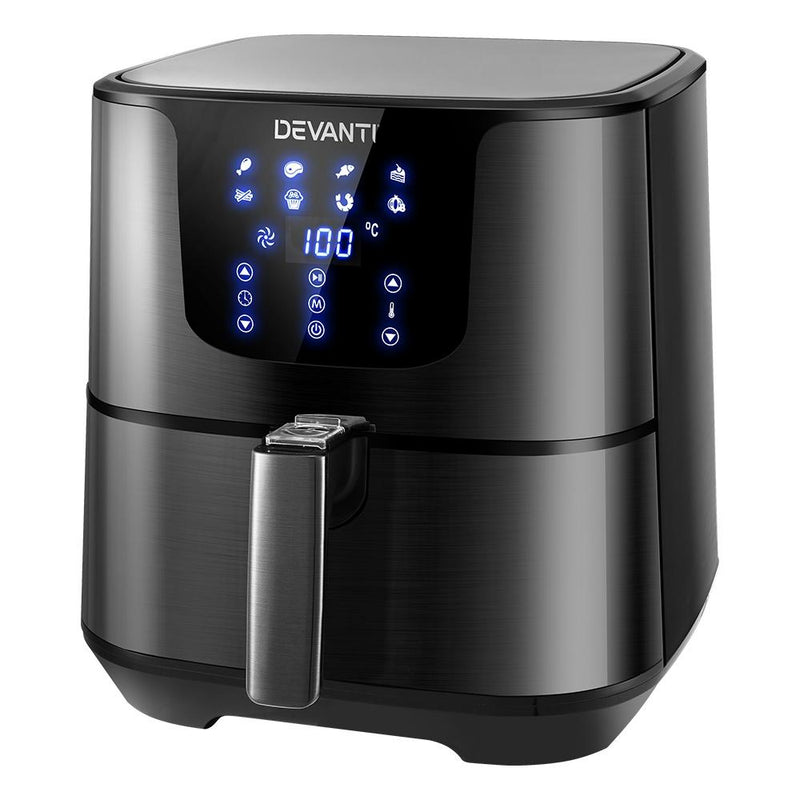 Premium Air Fryer 7L LCD Stainless Steel - Rivercity House & Home Co. (ABN 18 642 972 209) - Affordable Modern Furniture Australia