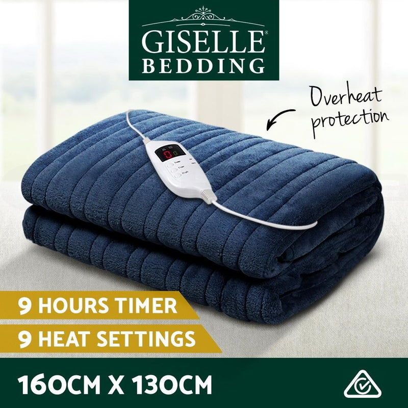 Premium Electric Throw Blanket - Navy - Rivercity House & Home Co. (ABN 18 642 972 209) - Affordable Modern Furniture Australia