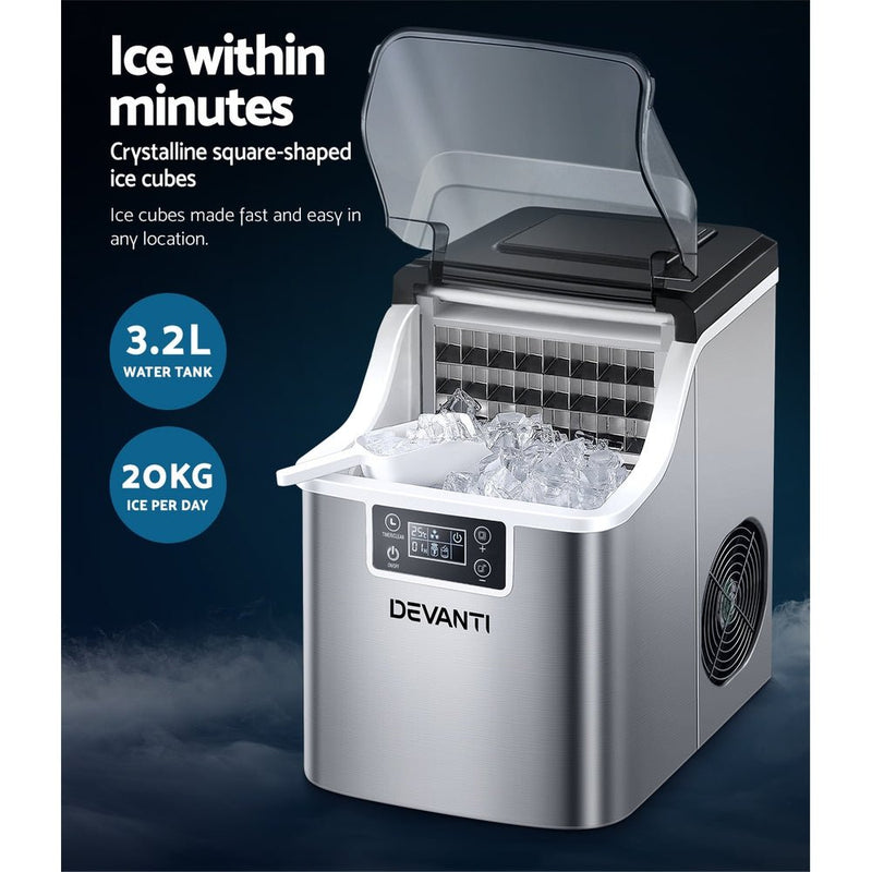 Premium Ice Maker Machine Commercial Portable Ice Cube Tray Countertop 3.2L - Appliances > Kitchen Appliances - Rivercity House & Home Co. (ABN 18 642 972 209) - Affordable Modern Furniture Australia