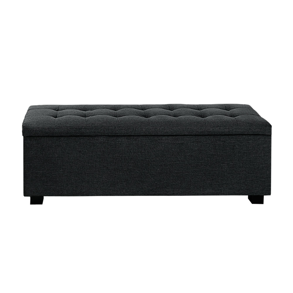Tommie Fabric Storage Ottoman Charcoal - Furniture > Bedroom - Rivercity House & Home Co. (ABN 18 642 972 209) - Affordable Modern Furniture Australia