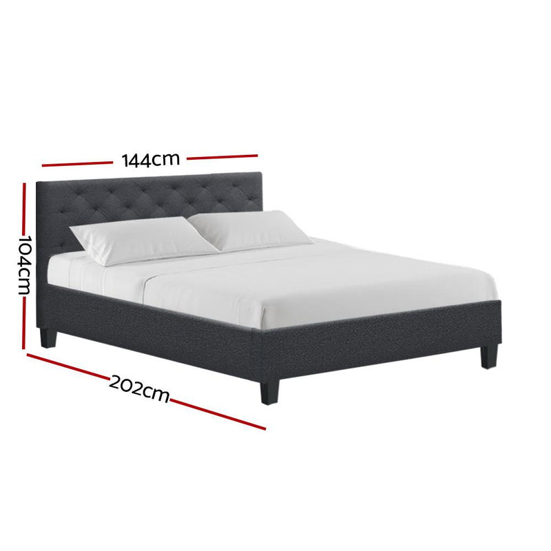 Preston Double Bed Frame Charcoal - Furniture > Bedroom - Rivercity House & Home Co. (ABN 18 642 972 209) - Affordable Modern Furniture Australia