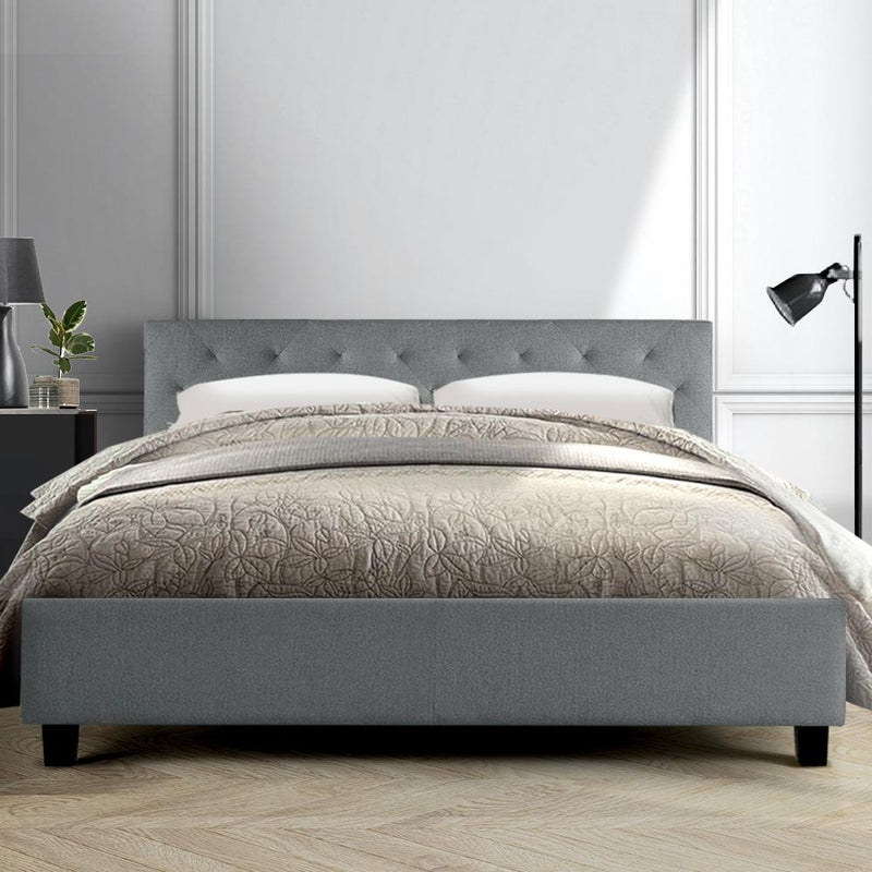 Preston King Bed Frame Grey - Furniture > Bedroom - Rivercity House & Home Co. (ABN 18 642 972 209) - Affordable Modern Furniture Australia