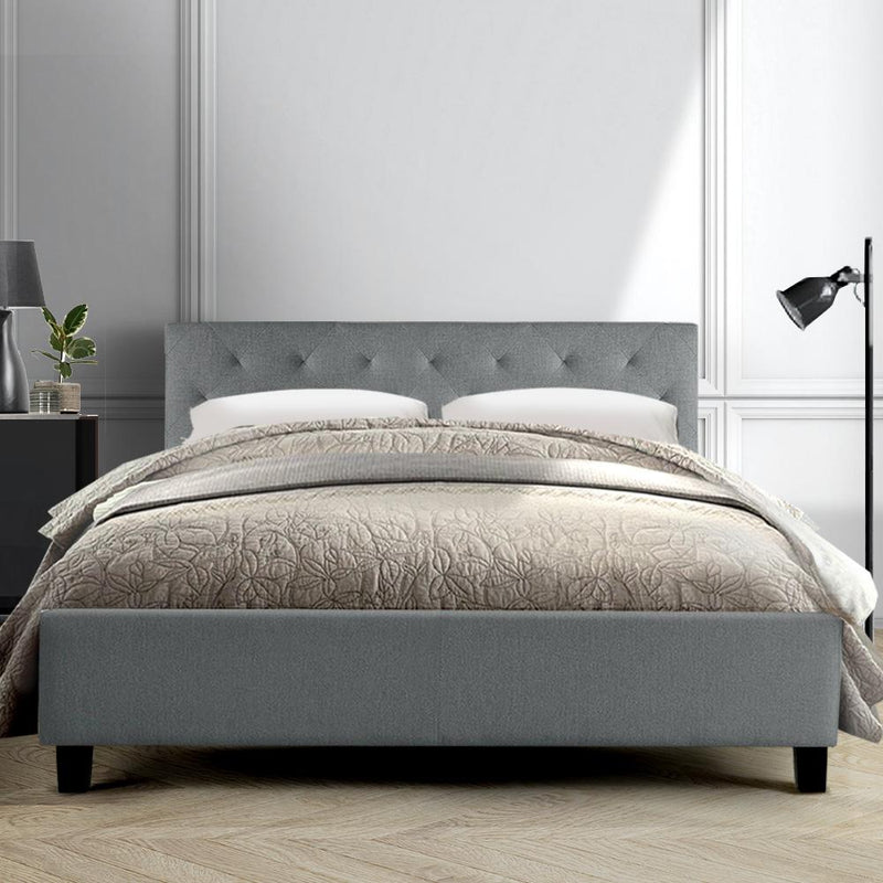 Preston Queen Bed Frame Grey - Furniture > Bedroom - Rivercity House & Home Co. (ABN 18 642 972 209) - Affordable Modern Furniture Australia