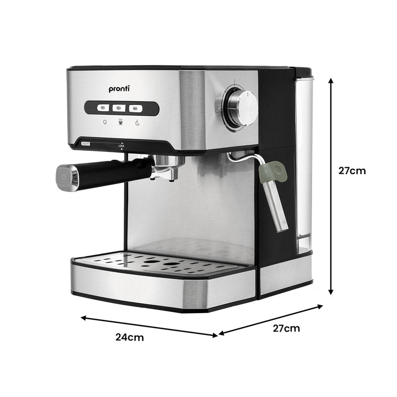 Pronti 1.6L Automatic Coffee Espresso Machine with Steam Frother - Appliances > Kitchen Appliances - Rivercity House & Home Co. (ABN 18 642 972 209) - Affordable Modern Furniture Australia