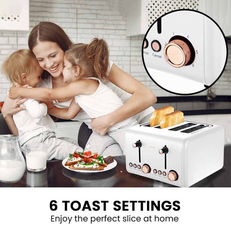 Pronti Toaster, Kettle & Coffee Machine Breakfast Set - White - Appliances > Kitchen Appliances - Rivercity House & Home Co. (ABN 18 642 972 209) - Affordable Modern Furniture Australia