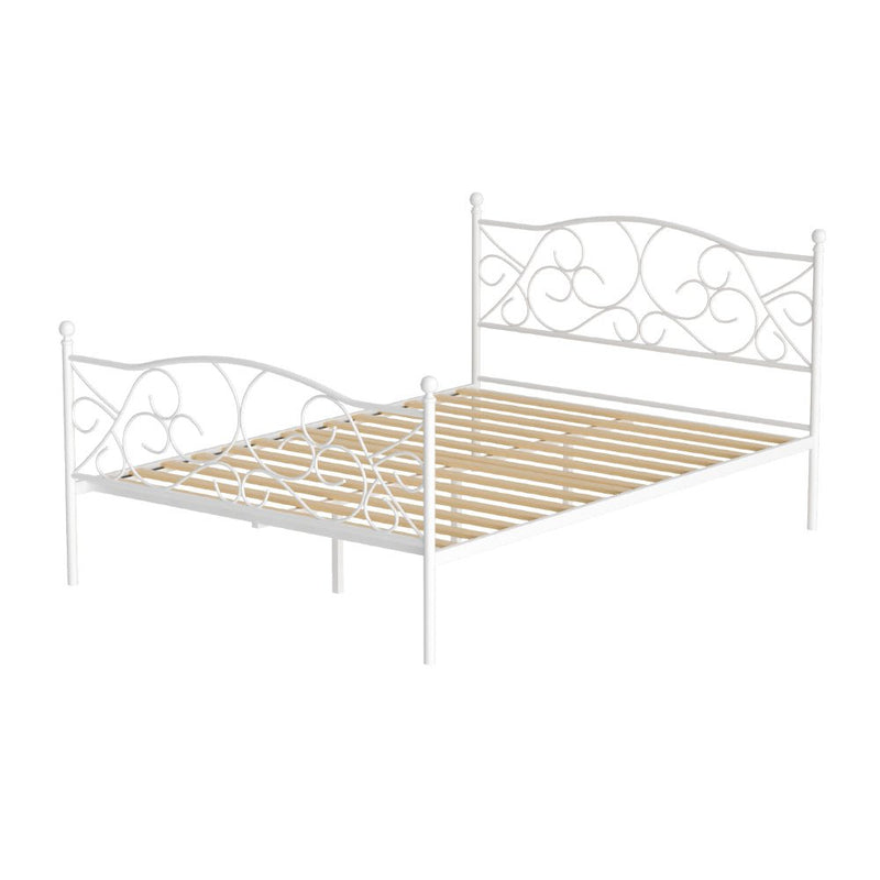 Provincial Style Double Bed Frame White - Furniture > Bedroom - Rivercity House & Home Co. (ABN 18 642 972 209) - Affordable Modern Furniture Australia