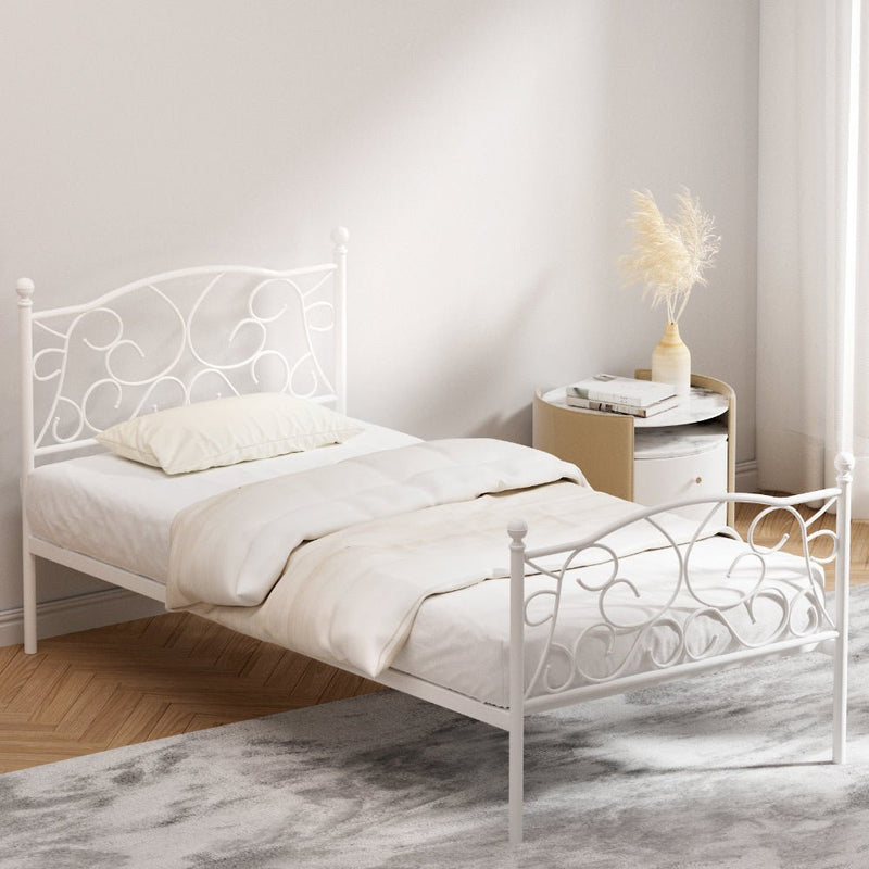 Provincial Style Single Bed Frame White - Furniture > Bedroom - Rivercity House & Home Co. (ABN 18 642 972 209) - Affordable Modern Furniture Australia