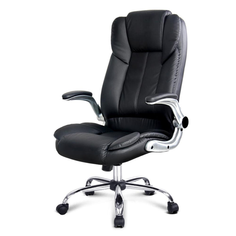 PU Leather Executive Office Desk Chair (Black) - Rivercity House & Home Co. (ABN 18 642 972 209) - Affordable Modern Furniture Australia