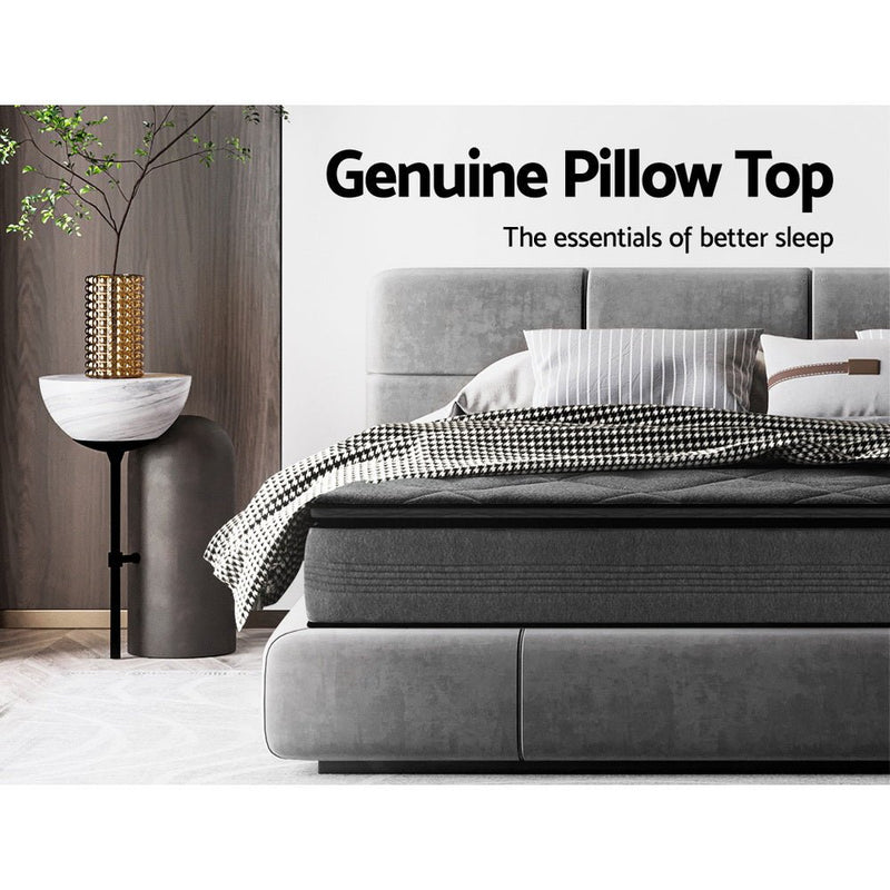 QUEEN Mattress Pillow Top Bed Size Bonnell Spring Medium Firm Foam 18CM - Furniture > Mattresses - Rivercity House & Home Co. (ABN 18 642 972 209)