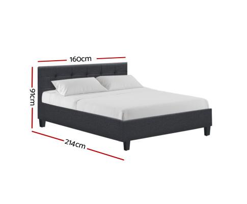 Queen Package | Agnes Bed Charcoal & Normay Pillow Top Mattress (Medium Firm) - Furniture > Bedroom - Rivercity House & Home Co. (ABN 18 642 972 209) - Affordable Modern Furniture Australia