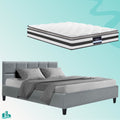 Queen Package | Bondi Bed Grey & Normay Pillow Top Mattress (Medium Firm)