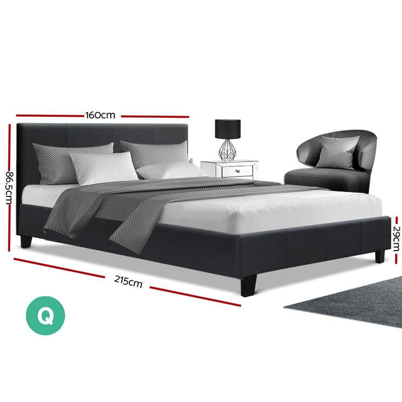 Queen Package | Coogee Bed Frame Charcoal & Bonita Euro Top Mattress (Medium Firm) - Furniture > Bedroom - Rivercity House & Home Co. (ABN 18 642 972 209) - Affordable Modern Furniture Australia