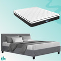 Queen Package | Coogee Bed Frame Grey & Bonita Euro Top Mattress (Medium Firm)