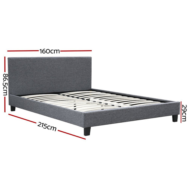 Queen Package | Coogee Bed Frame Grey & Bonita Euro Top Mattress (Medium Firm) - Furniture > Bedroom - Rivercity House & Home Co. (ABN 18 642 972 209)