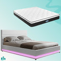 Queen Package | Henley LED Storage Bed White & Bonita Euro Top Mattress (Medium Firm)