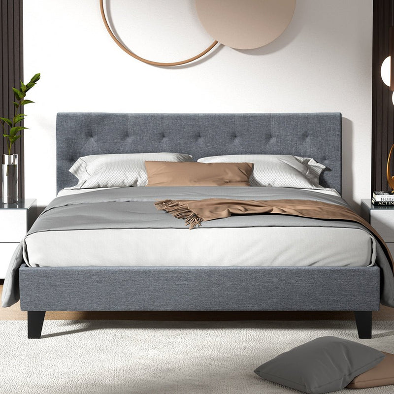 Queen Package | Hyams Bed Frame Grey & Bonita Euro Top Mattress (Medium Firm) - Furniture > Bedroom - Rivercity House & Home Co. (ABN 18 642 972 209) - Affordable Modern Furniture Australia