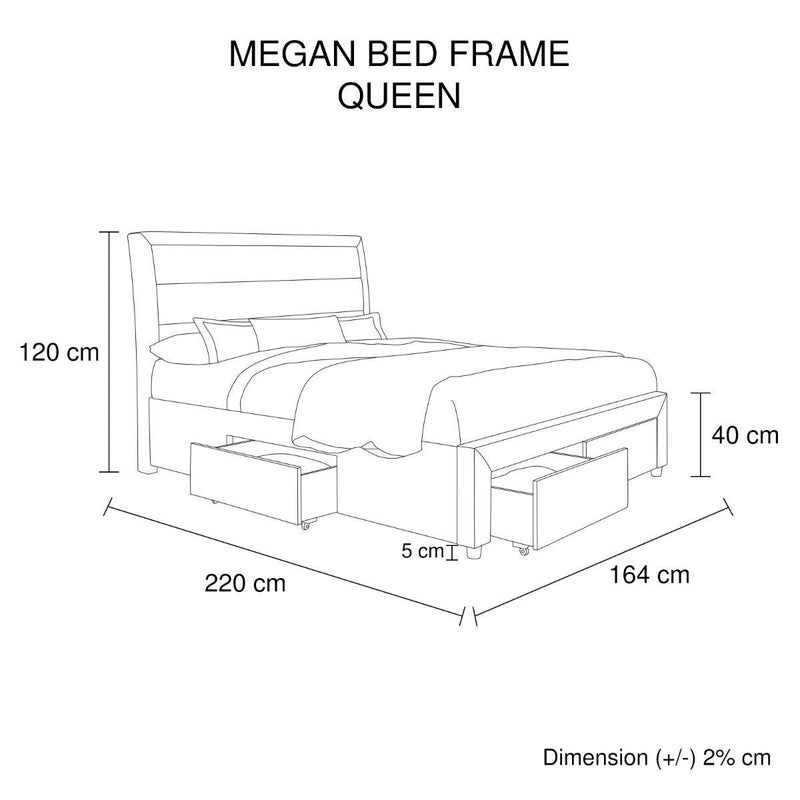 Queen Premium Package | Megan Bed Frame Light Grey, Luna Series Euro Top Mattress (Medium Firm) & Bamboo Mattress Topper! - Rivercity House & Home Co. (ABN 18 642 972 209) - Affordable Modern Furniture Australia