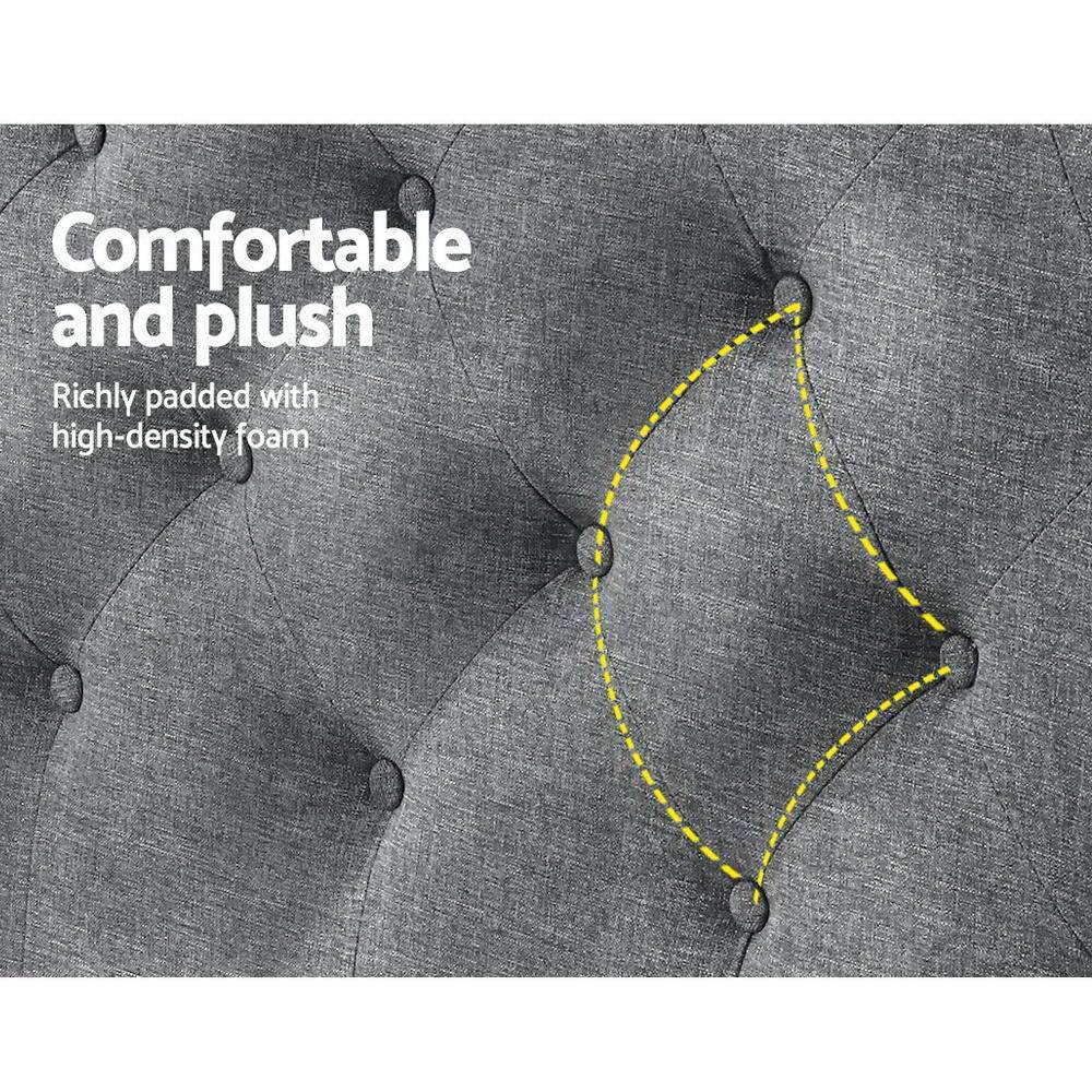 Queen Size | Cappi Bed Headboard (Grey) - Rivercity House & Home Co. (ABN 18 642 972 209) - Affordable Modern Furniture Australia