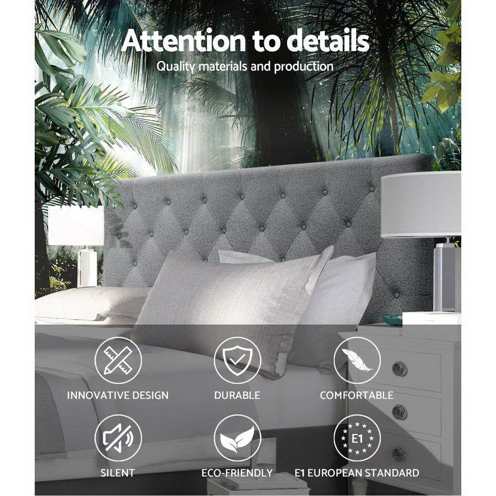 Queen Size | Cappi Bed Headboard (Grey) - Rivercity House & Home Co. (ABN 18 642 972 209) - Affordable Modern Furniture Australia