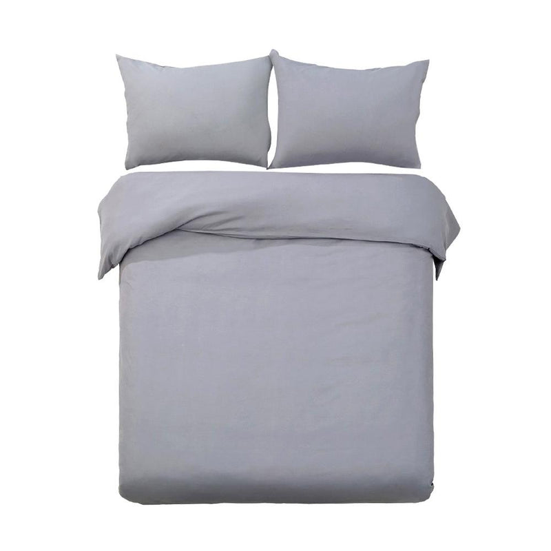 Queen Size Classic Quilt Cover Set - Grey - Rivercity House & Home Co. (ABN 18 642 972 209) - Affordable Modern Furniture Australia