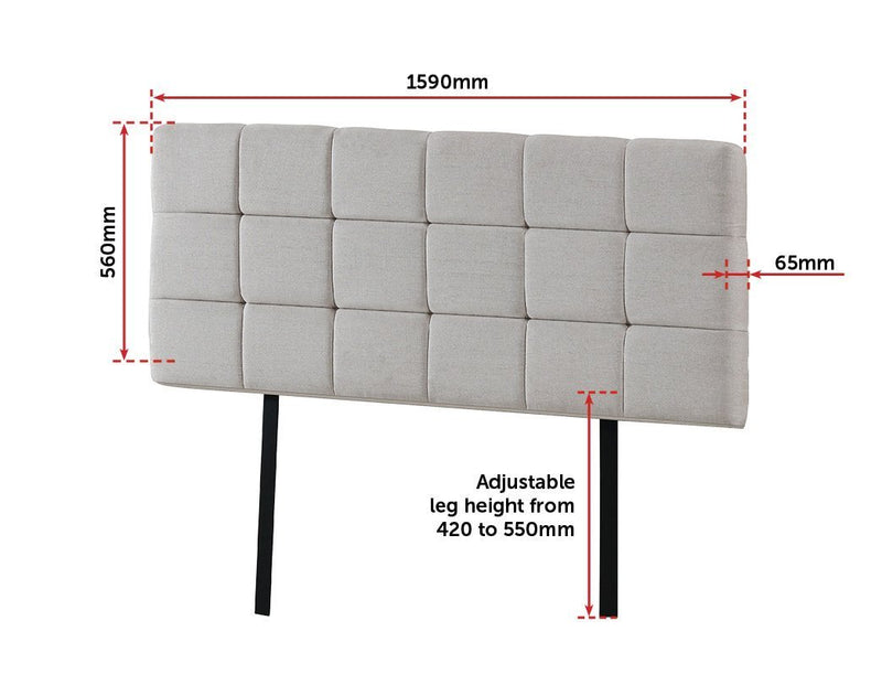 Queen Size | Deluxe Fabric Headboard Bedhead (Beige) - Rivercity House & Home Co. (ABN 18 642 972 209) - Affordable Modern Furniture Australia