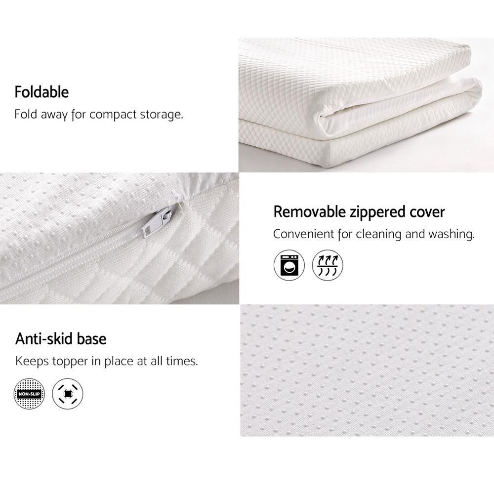 Queen Size | Memory Foam Mattress Topper w/Cover 8cm - Rivercity House & Home Co. (ABN 18 642 972 209) - Affordable Modern Furniture Australia