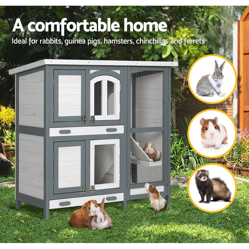 Rabbit Hutch Large Chicken Coop Wooden House Run Cage Pet Bunny Guinea Pig - Pet Care > Coops & Hutches - Rivercity House & Home Co. (ABN 18 642 972 209) - Affordable Modern Furniture Australia