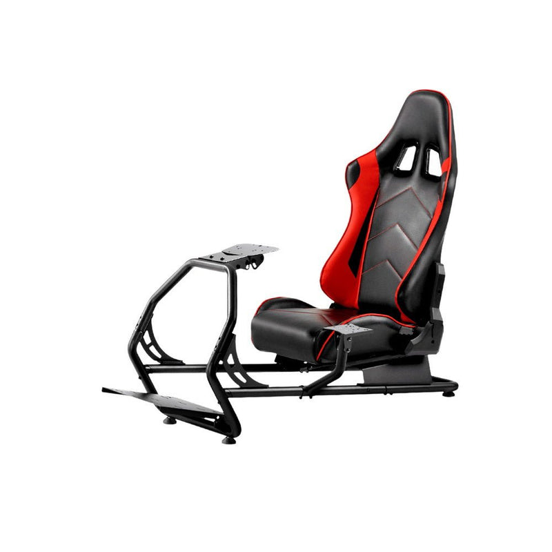 Racing Simulator Cockpit Steering Wheel Adjustable Gaming Chair PVC Seat - Furniture > Bar Stools & Chairs - Rivercity House & Home Co. (ABN 18 642 972 209)