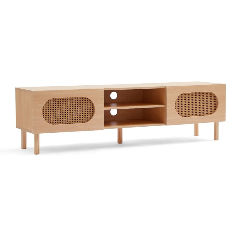 Rattan 160CM TV Stand in Maple - Rivercity House & Home Co. (ABN 18 642 972 209) - Affordable Modern Furniture Australia