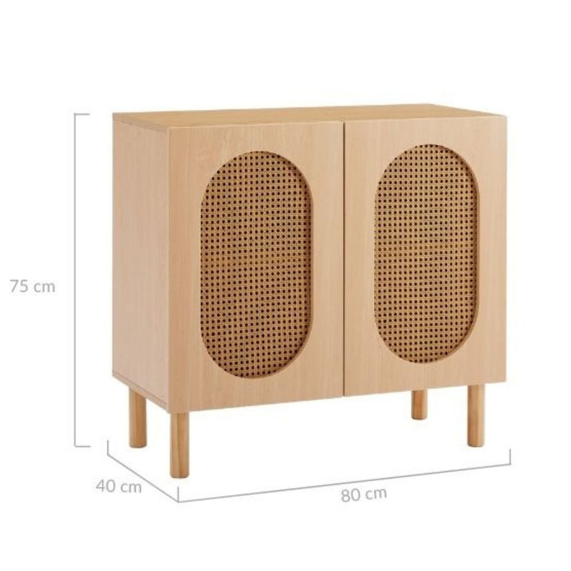Rattan 2-Door Accent Cabinet in Maple - Rivercity House & Home Co. (ABN 18 642 972 209) - Affordable Modern Furniture Australia