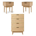 Rattan Bedroom Package | 2 x Bedside Tables with Drawer & Tallboy With 4 Drawers