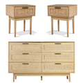 Rattan Bedroom Package | 2 x Bedside Tables with Drawer & Tallboy With 6 Drawers