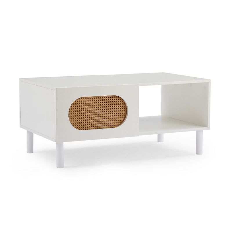 Rattan Coffee Table with Storage in White - Rivercity House & Home Co. (ABN 18 642 972 209) - Affordable Modern Furniture Australia