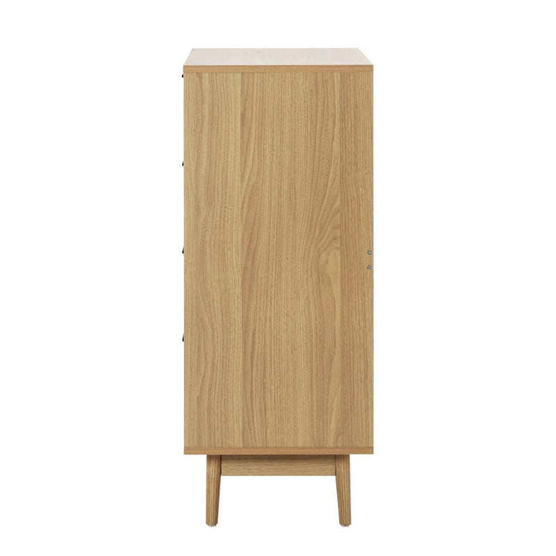 Rattan Tallboy Cabinet With 4 Drawers - Rivercity House & Home Co. (ABN 18 642 972 209) - Affordable Modern Furniture Australia