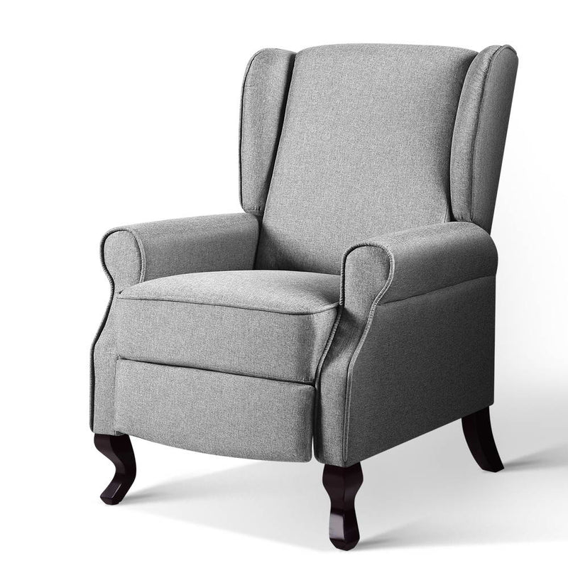 Luxury Fabric Recliner Armchair Grey - Furniture > Living Room - Rivercity House & Home Co. (ABN 18 642 972 209) - Affordable Modern Furniture Australia