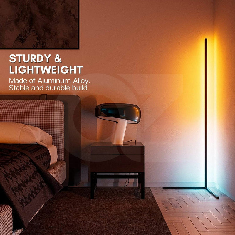 RGB Corner Floor Lamp (Black) EK-LP-100-SJ - Auto Accessories > Lights - Rivercity House & Home Co. (ABN 18 642 972 209) - Affordable Modern Furniture Australia